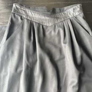 Vintage leather waist Elegant Black Women's Skirt